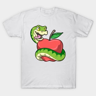 Snake with green Head & Apple T-Shirt